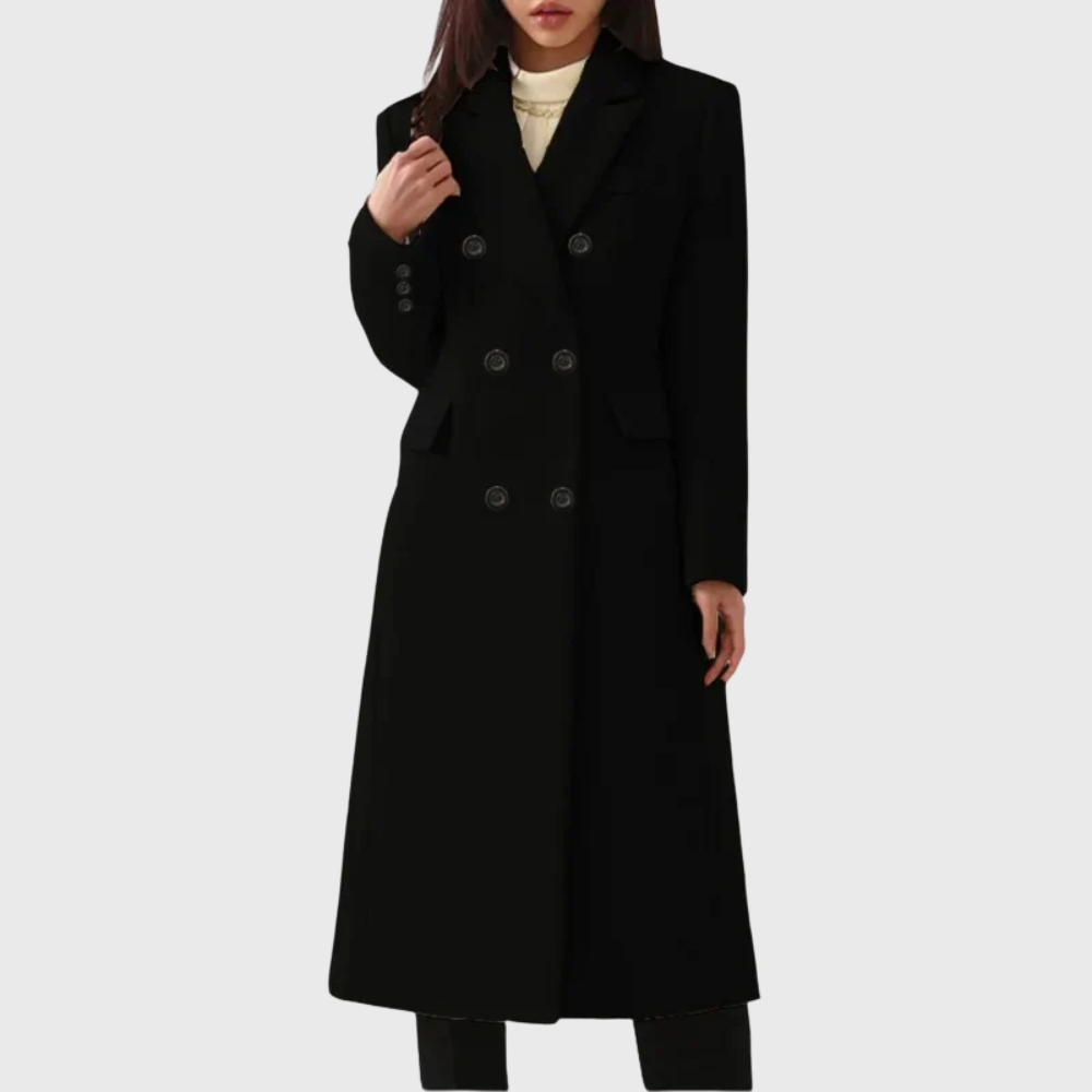 MODEGEIST Damen Wintermantel Tailliert Lange Jacke Warm