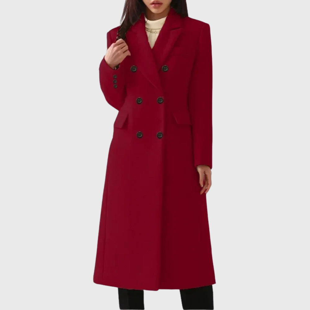 MODEGEIST Damen Wintermantel Tailliert Lange Jacke Warm