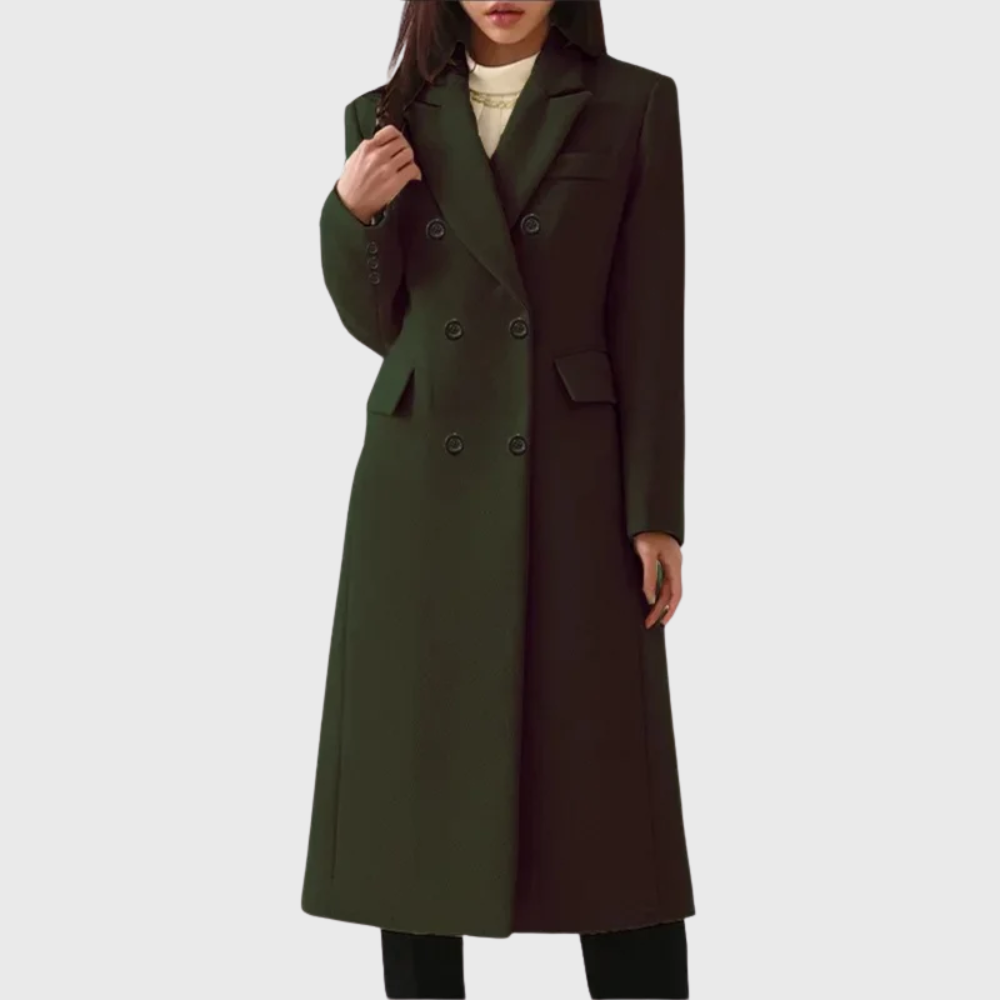 MODEGEIST Damen Wintermantel Tailliert Lange Jacke Warm