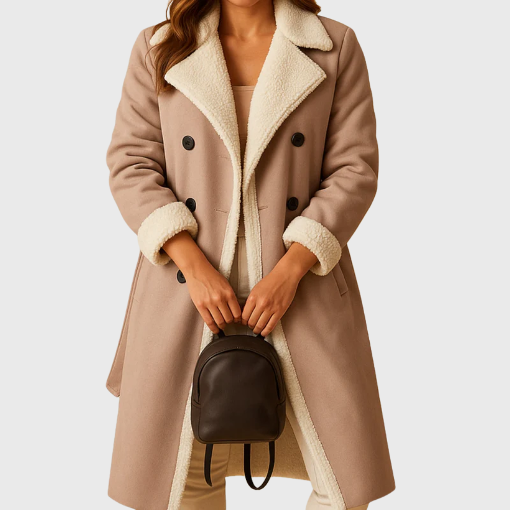 MODEGEIST Damen Langer Wintermantel mit Isolierung und Kapuze Elegant