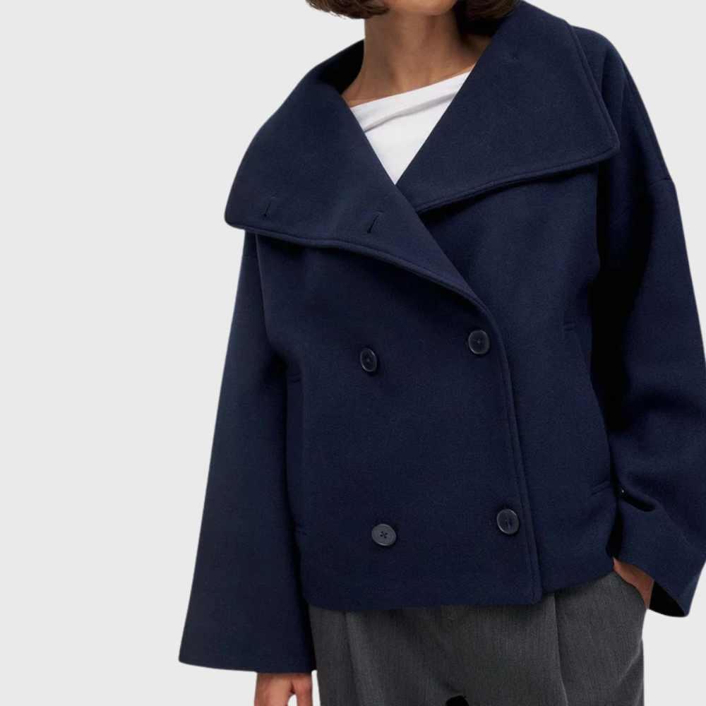 MODEGEIST Damen Kurzer Mantel mit Isolierung und Reißverschluss Elegant
