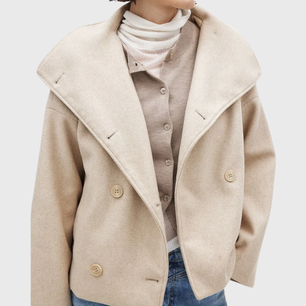 MODEGEIST Damen Kurzer Mantel mit Isolierung und Reißverschluss Elegant