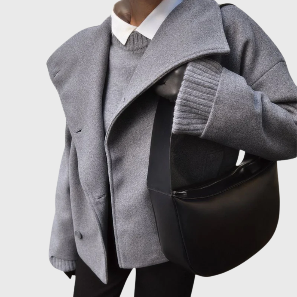 MODEGEIST Damen Kurzer Mantel mit Isolierung und Reißverschluss Elegant