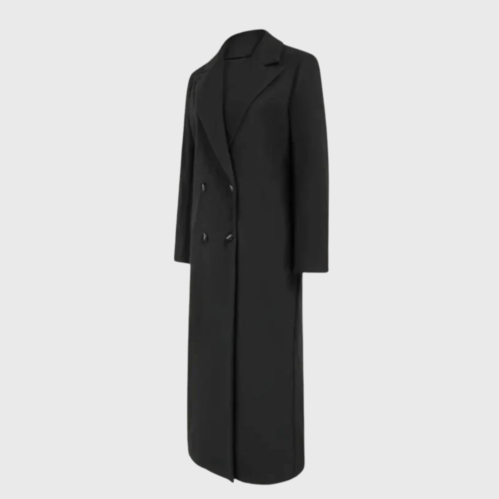 MODEGEIST Damen Winter-Trenchcoat Longline Beige Elegant