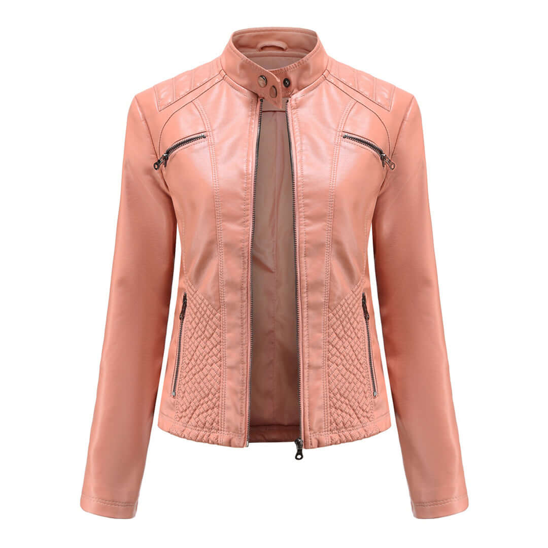 ModeGeist | Damen Lederjacke Mit Zeitlosem Elegantem Look