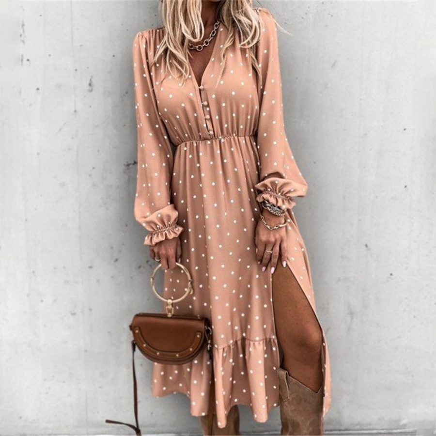 Blumendruckkleid mit Schlitz - Eira