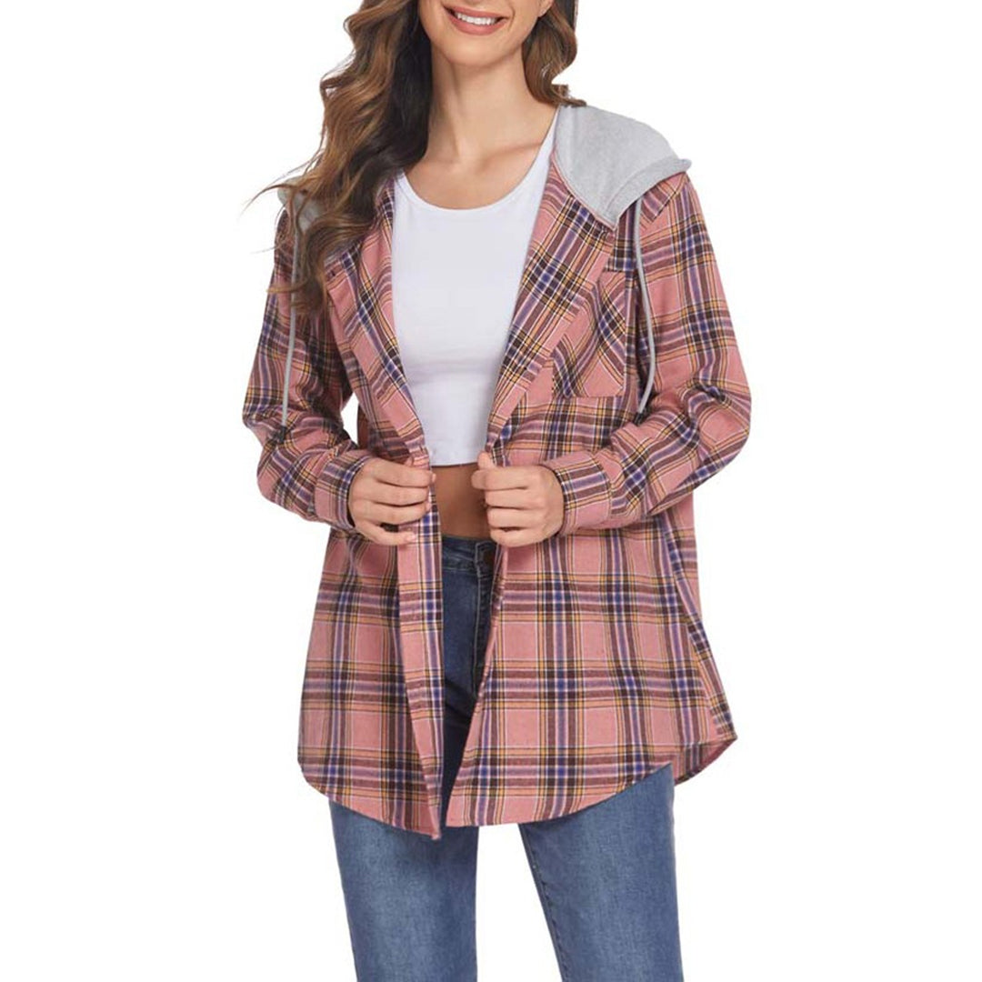 ModeGeist | Karierte Hemd mit Kapuze und Knöpfen Baumwolle/polyester Lässig und Trendy