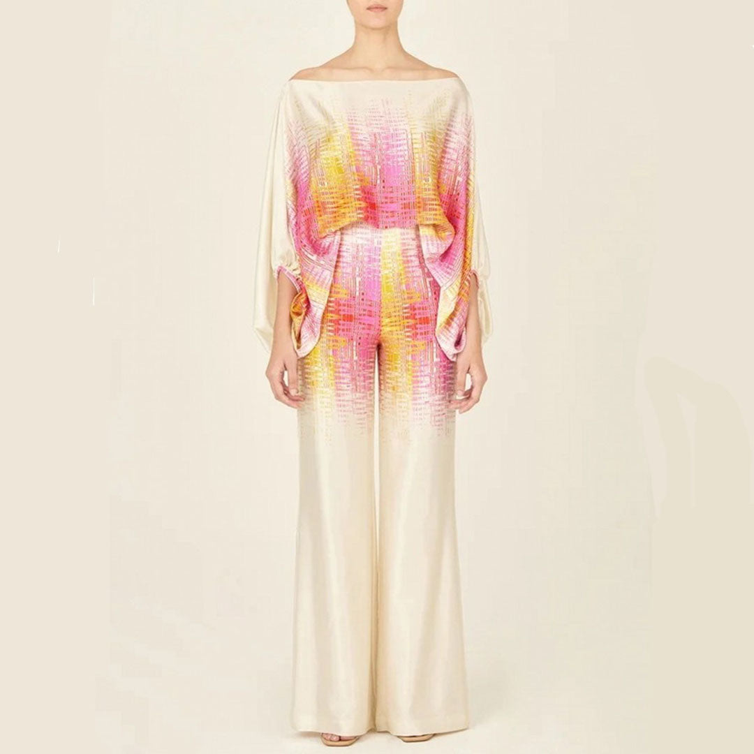 Alexia von Bonafita: Gemustertes Zweiteiliges Satinkleid