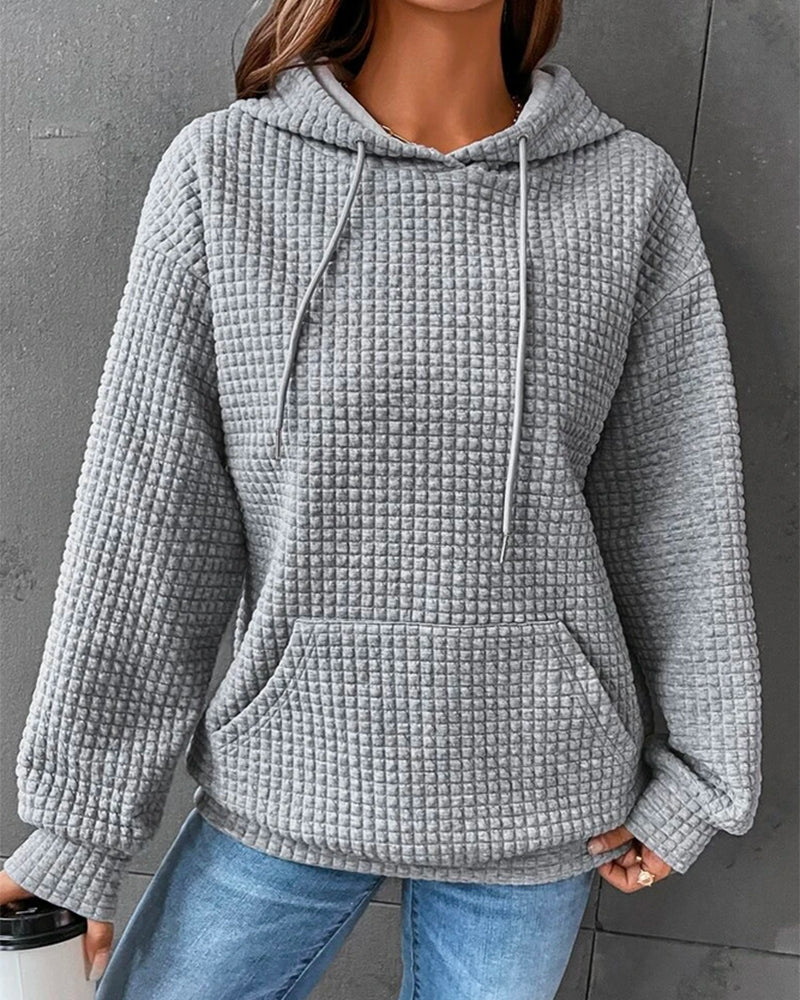 Einfarbige Kapuzenpullover von Fudus mit Taschen