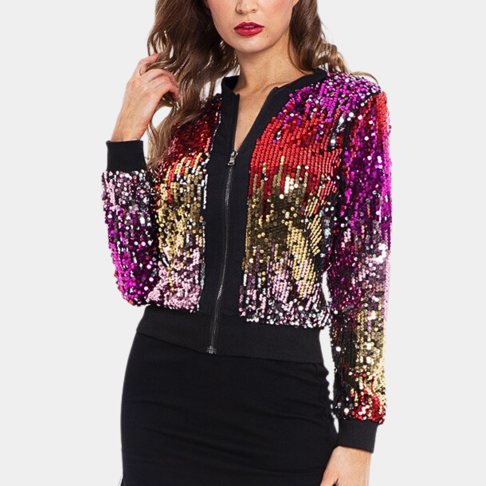 ModeGeist | Herbst Pailletten Kurzjacke für Damen