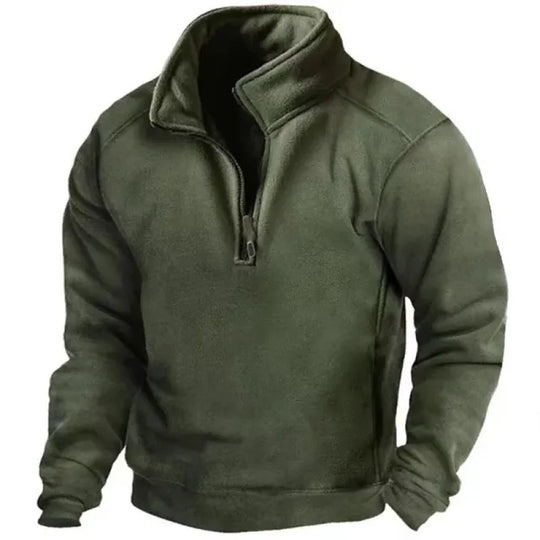 Herren-Pullover mit Windschutz und Reißverschluss