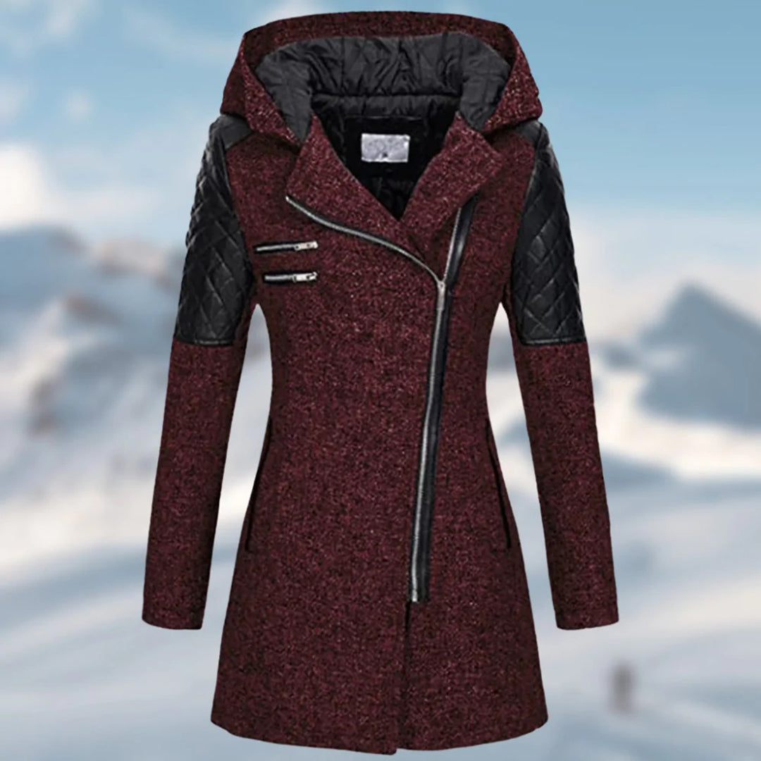 ModeGeist | Damenjacke Mit Asymmetrischem Reißverschluss Und Kapuze
