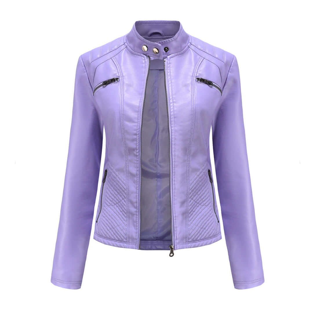 ModeGeist | Damen Lederjacke Mit Zeitlosem Elegantem Look