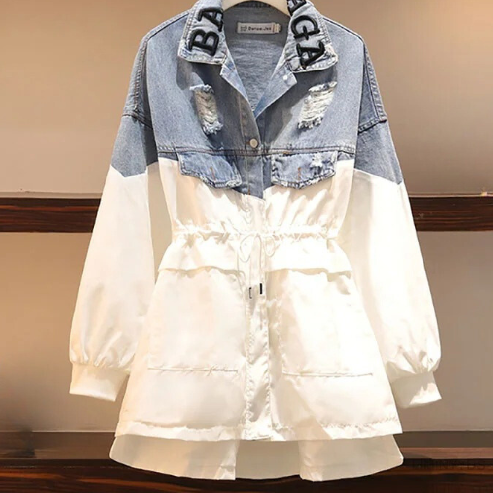 ModeGeist | Moderne Denimjacke mit Kordel für Damen Perfekt für den Herbst