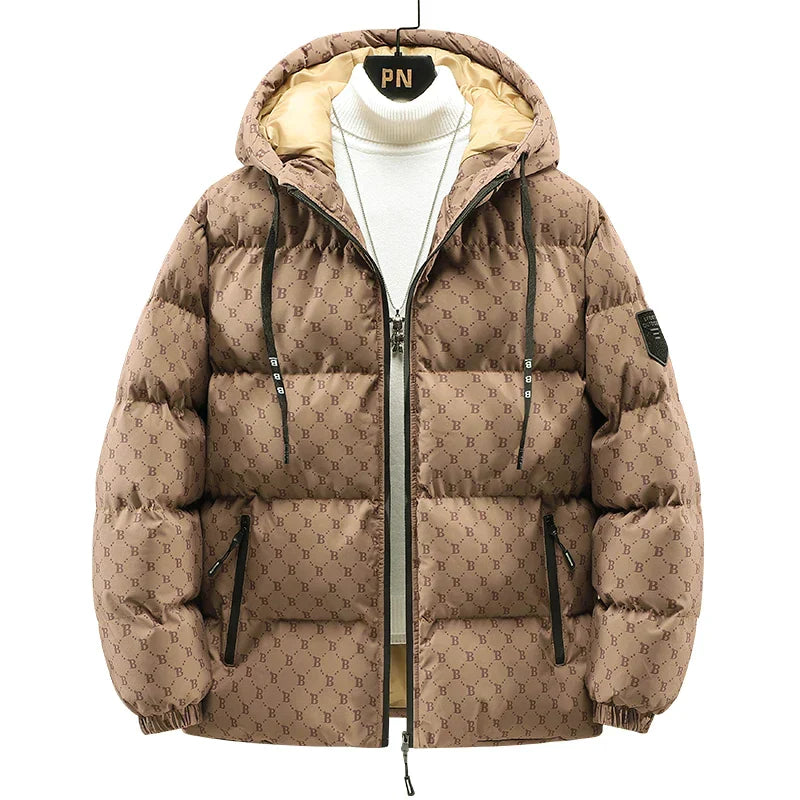 ModeGeist | Baumwolljacke mit Allover-Buchstabenprint