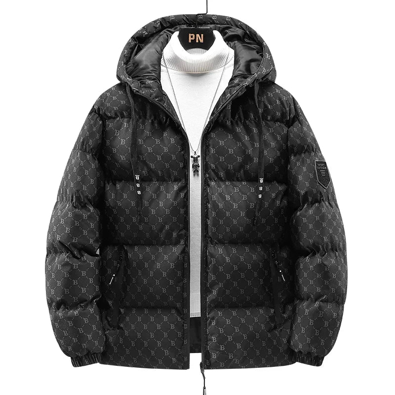 ModeGeist | Baumwolljacke mit Allover-Buchstabenprint