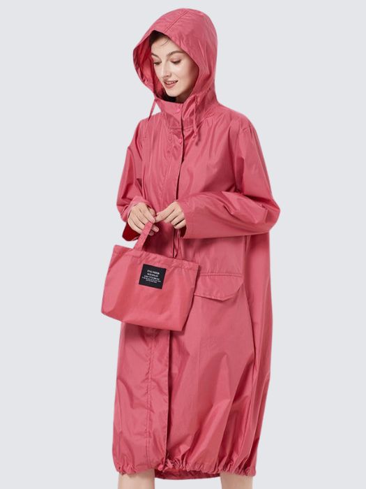 Modischer Damen-Windbreaker & Regenmantel in Rosalen