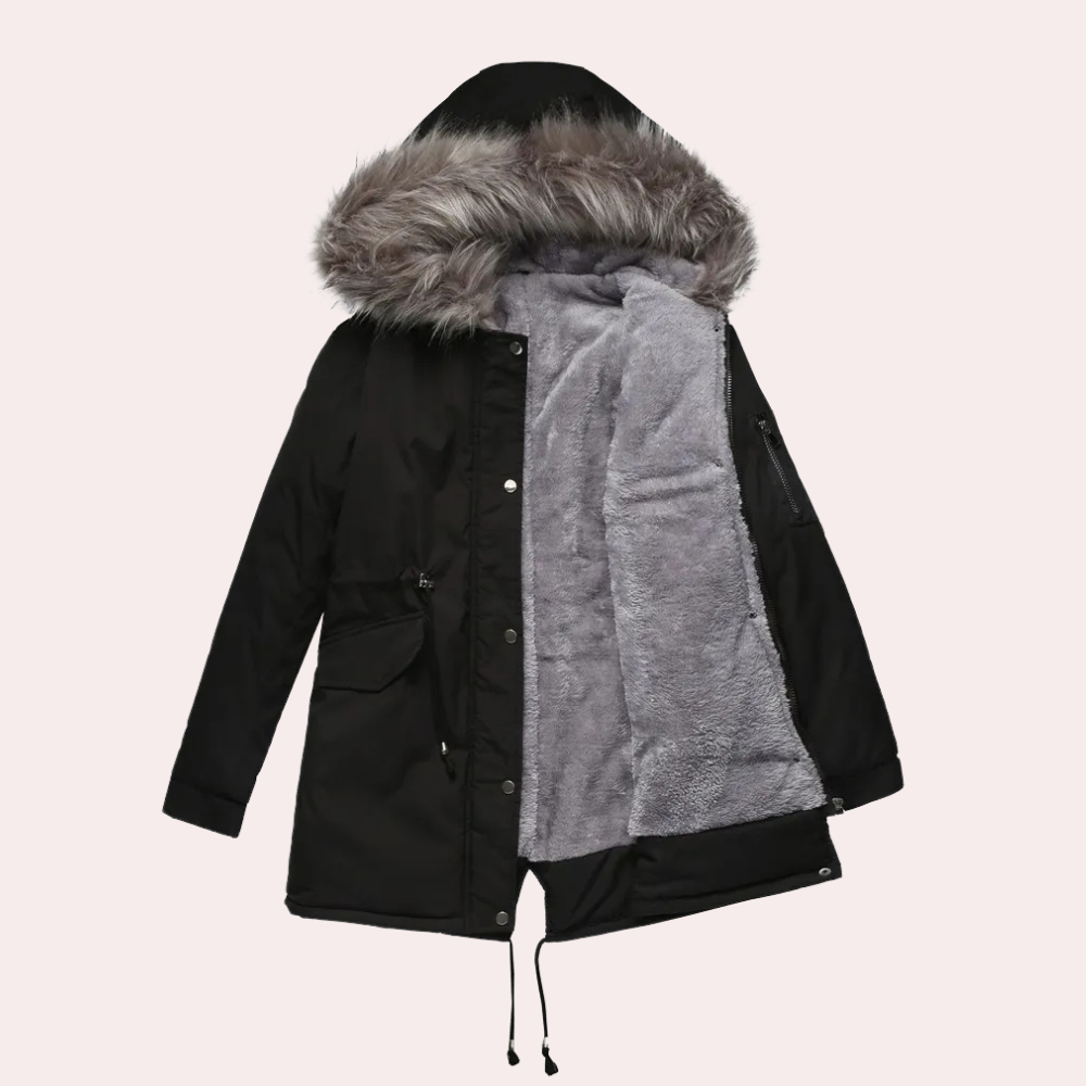 ModeGeist | Winter Parka Jacke mit Kapuze für Damen