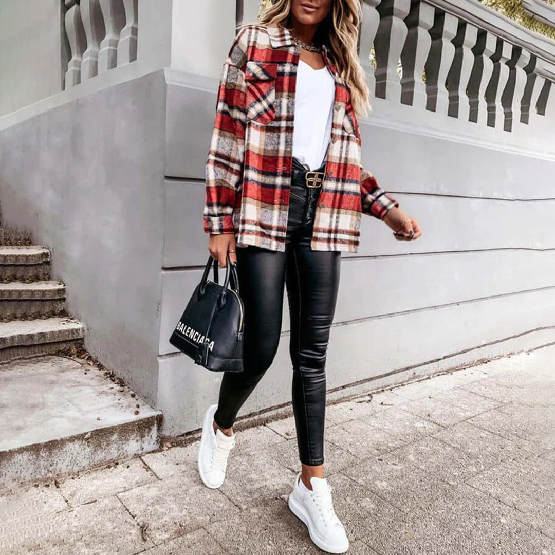 ModeGeist | Herbstjacke mit Kariertem Muster