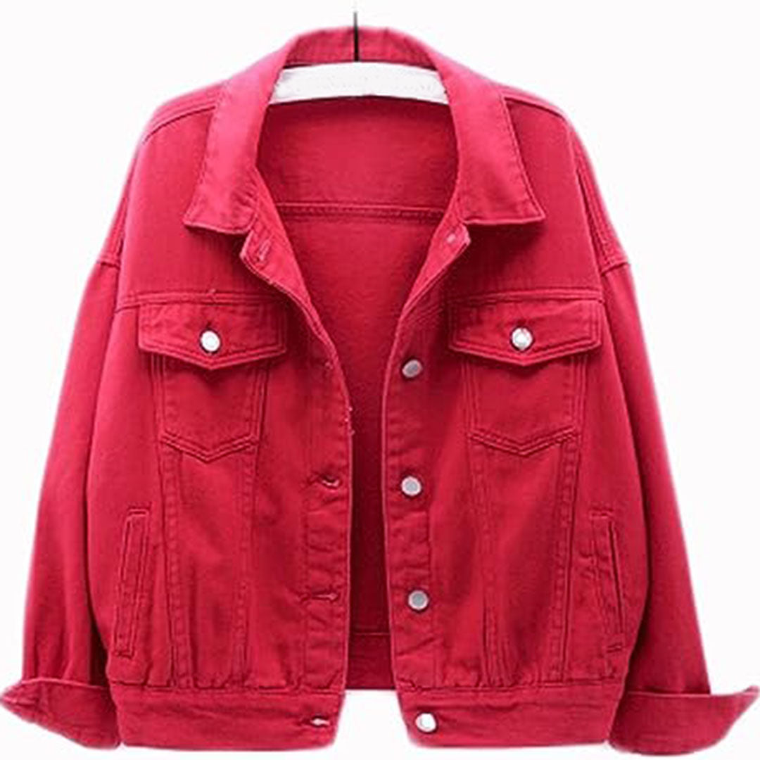 ModeGeist | Lässige Denimjacke Baumwolle Klassisch und Zeitlos