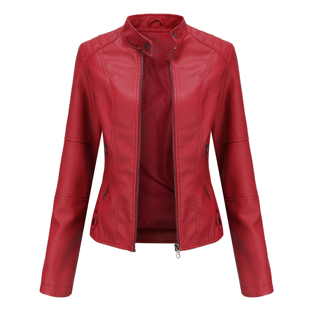 MODEGEIST Damen Jacke Modern Strukturiert Asymmetrisch Reißverschluss Schwarz