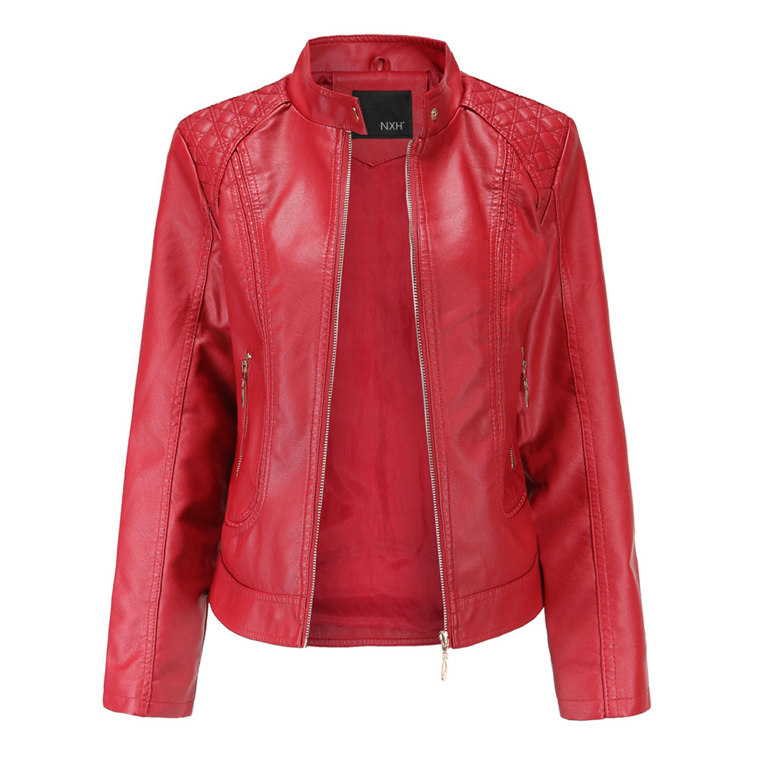ModeGeist | Lederjacke mit Hohem Kragen Herbst Edition