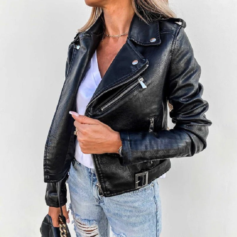 ModeGeist | Bikerjacke für Damen Reverskragen
