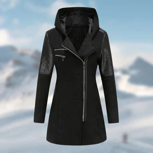 ModeGeist | Langer Damen-Wintermantel mit Kapuze