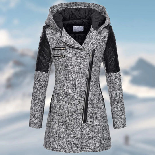 ModeGeist | Langer Damen-Wintermantel mit Kapuze