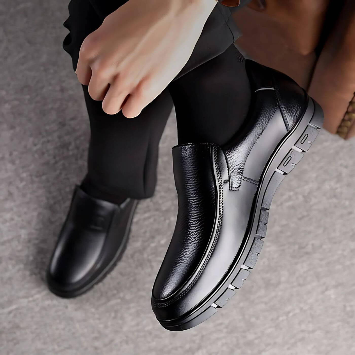 MODEGEIST Damen Slip-On Schuhe ergonomisch rutschfest Schwarz