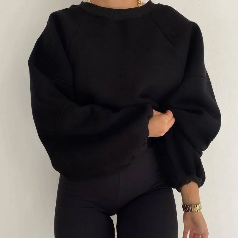 ModeGeist | Lockerer Rundhals Langärmeliger Pullover