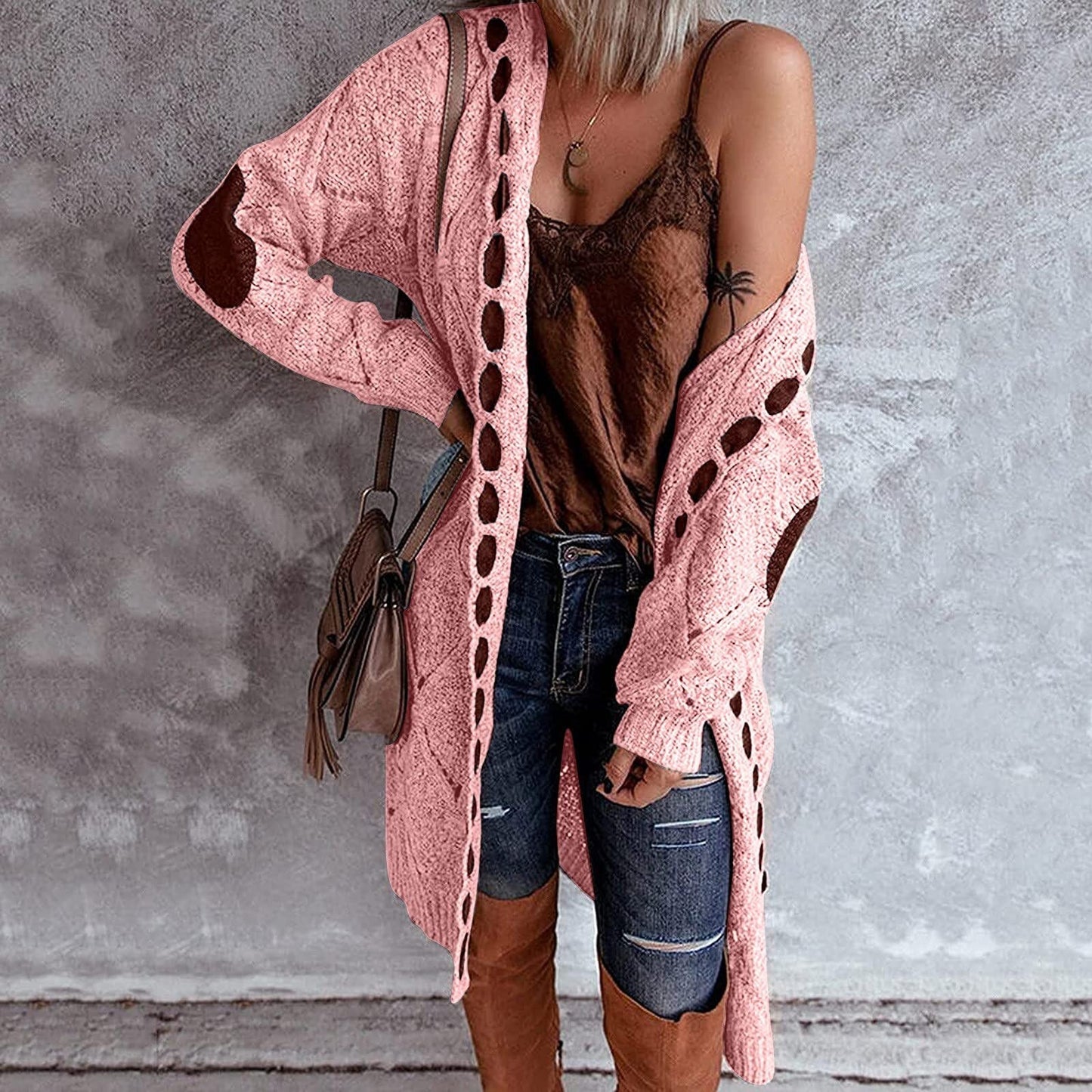 ModeGeist | Stilvoller Damen Cardigan mit Verspielten Details und Langer Passform