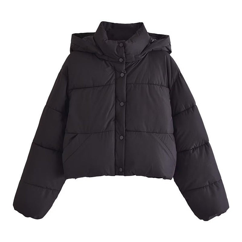 ModeGeist | Damen Moderne Gekürzte Kapuzen Pufferjacke für Kaltes Wetter