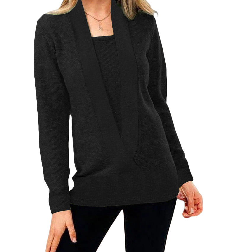 ModeGeist | Eleganter Strickpullover mit tiefem Ausschnitt