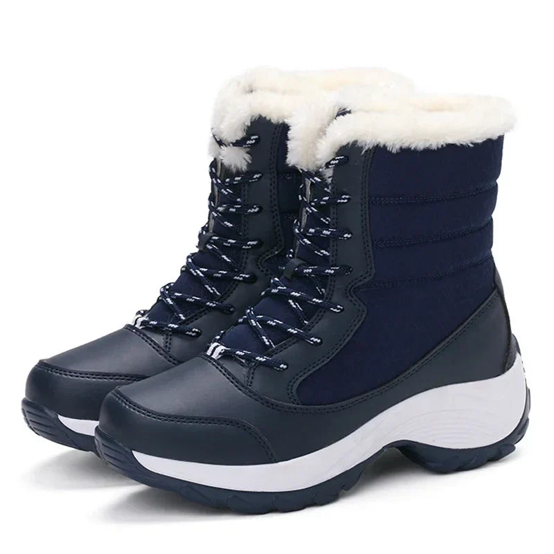 ModeGeist | Plattform Outdoor Schnee Stiefel mit Fleece Warmen Knöchel Keil