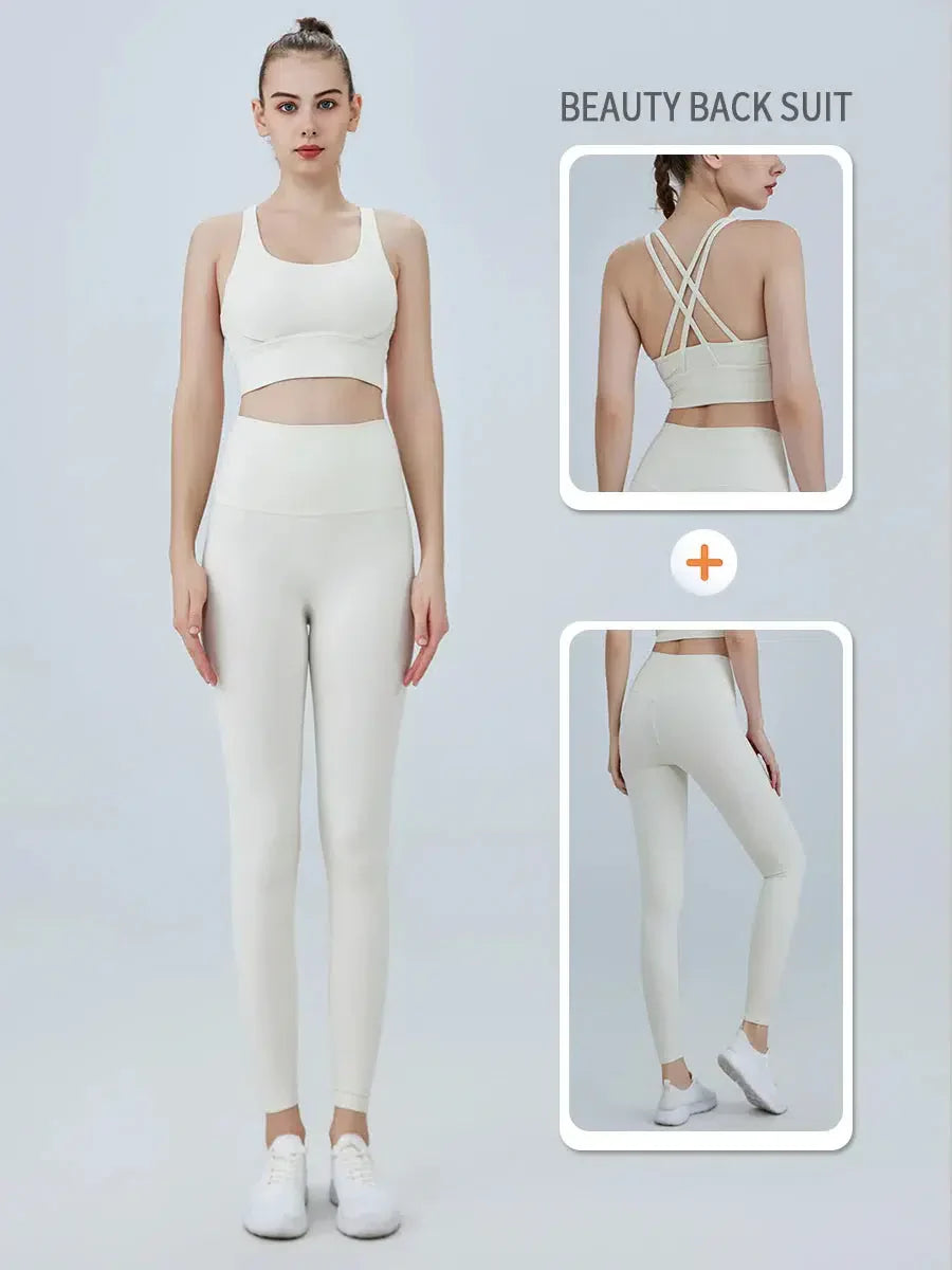 MODEGEIST Damen Yoga Outfit: 2-teiliger Trainingsanzug