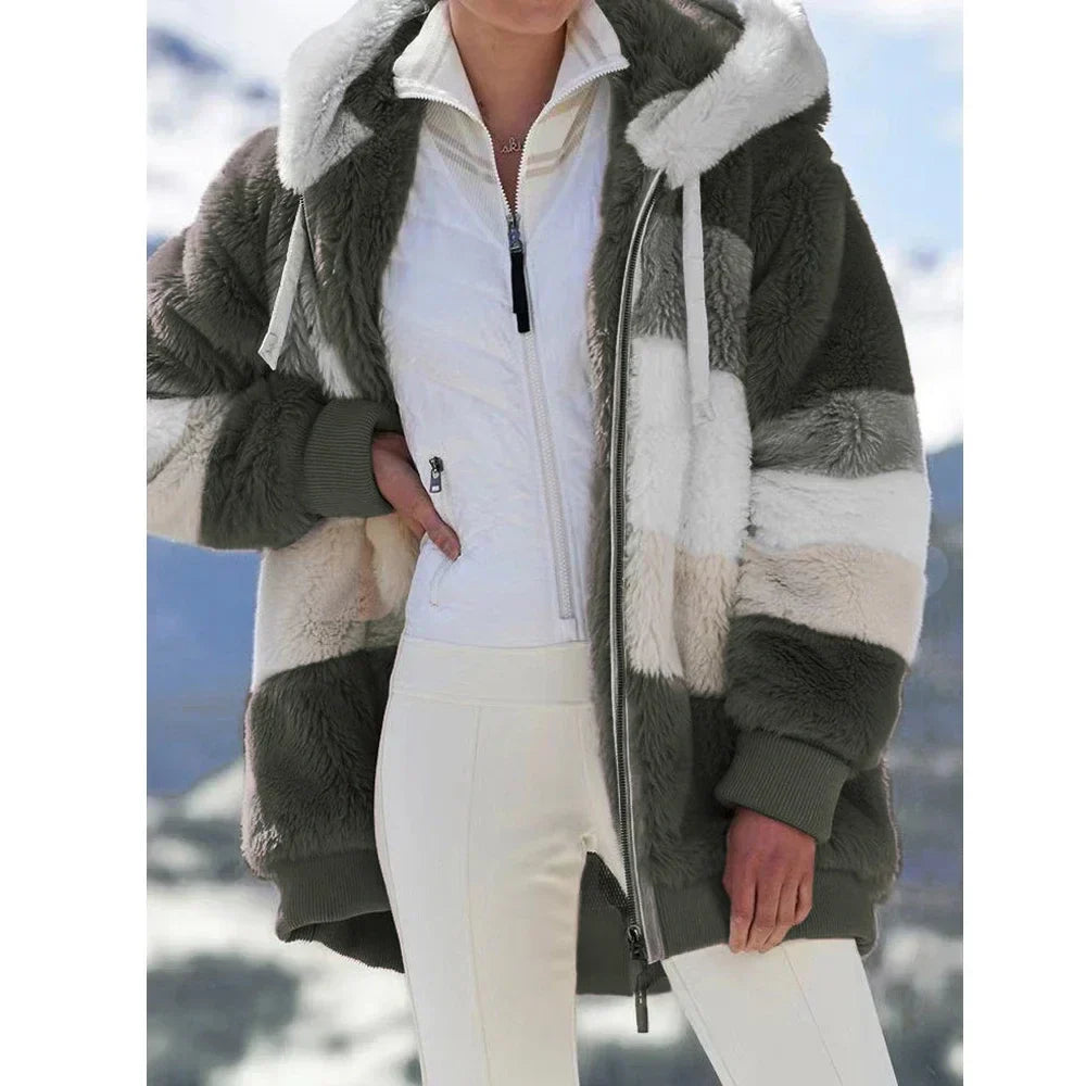 ModeGeist | Fleecejacke mit Kapuze - Langarm