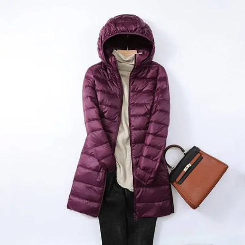 ModeGeist | Leichtgewicht Pufferjacke Langärmlige Gesteppte Jacke mit Abnehmbarem Kapuze