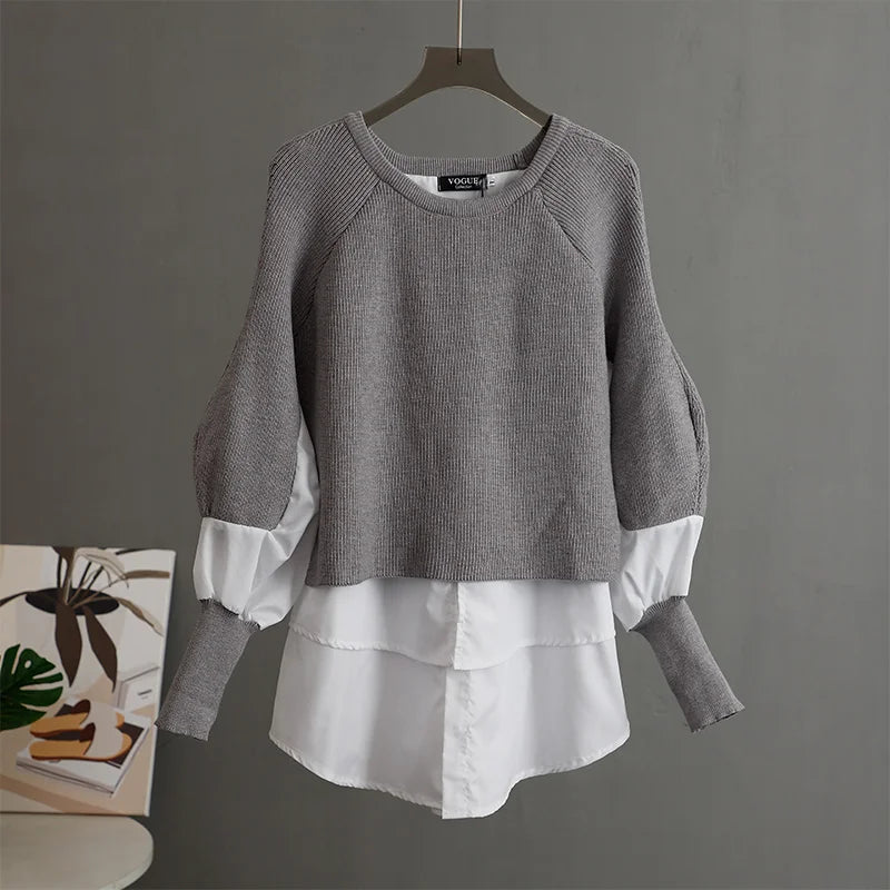 ModeGeist | Weinlese Rundhals Gestrickter Frauenpulli