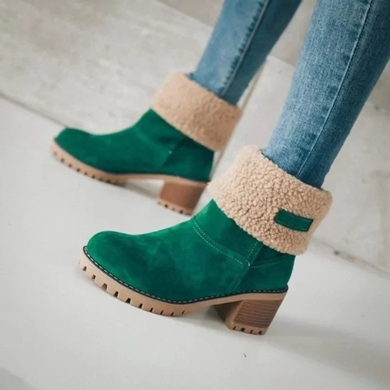 ModeGeist | Herbst/Winter Legere Quadratische Absatz Runde Zehen Blockabsatz Stiefel