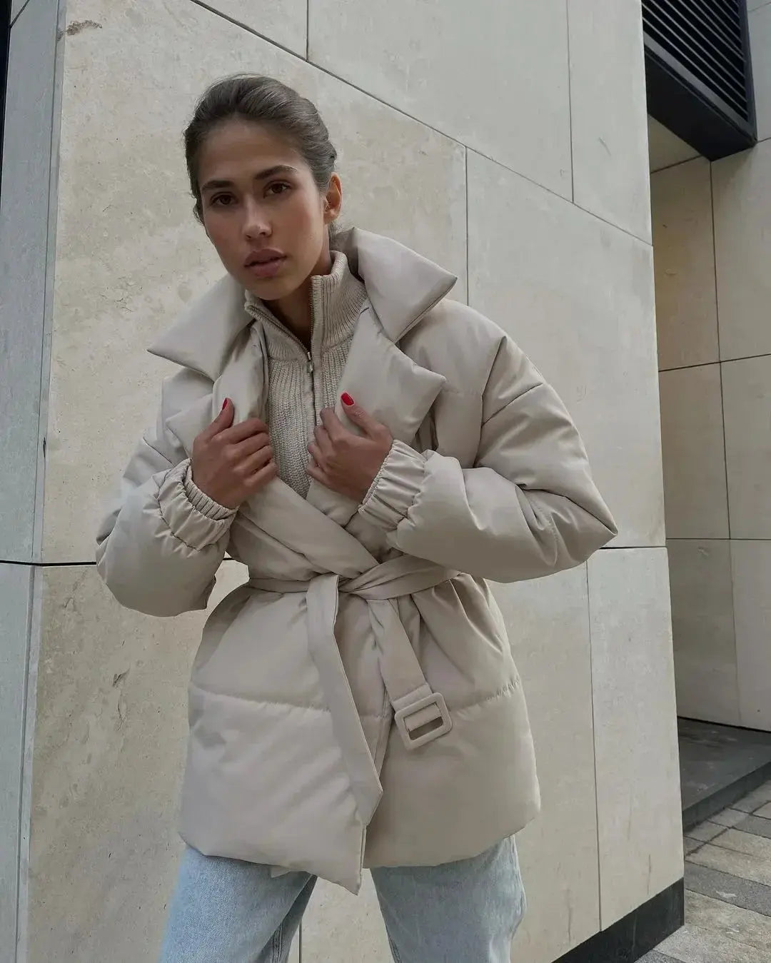 ModeGeist | Pufferjacke mit Gürtel