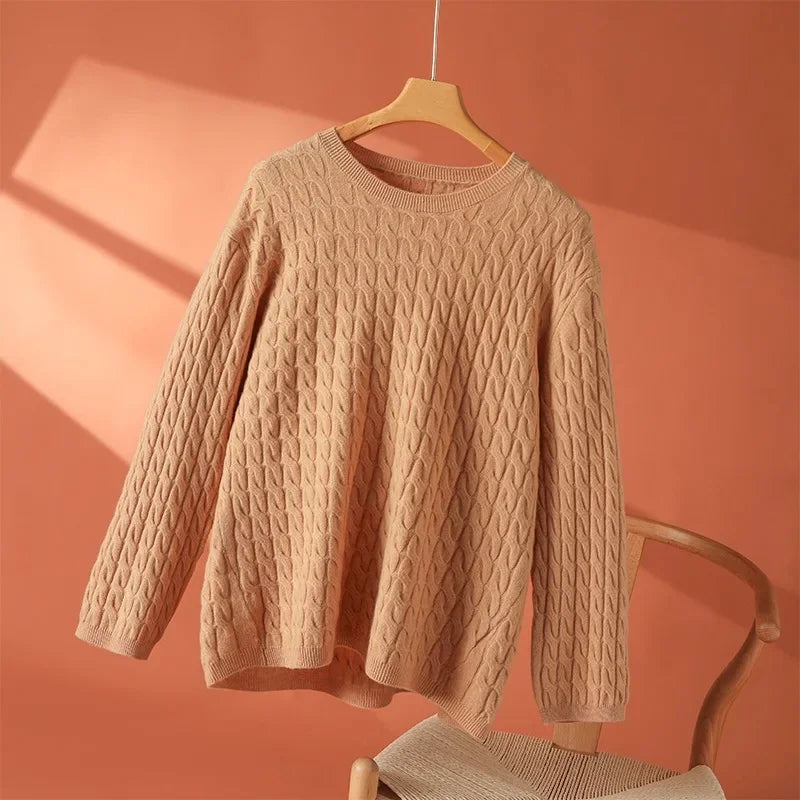 MODEGEIST Damen Leichter Strickpullover Entspannte Passform