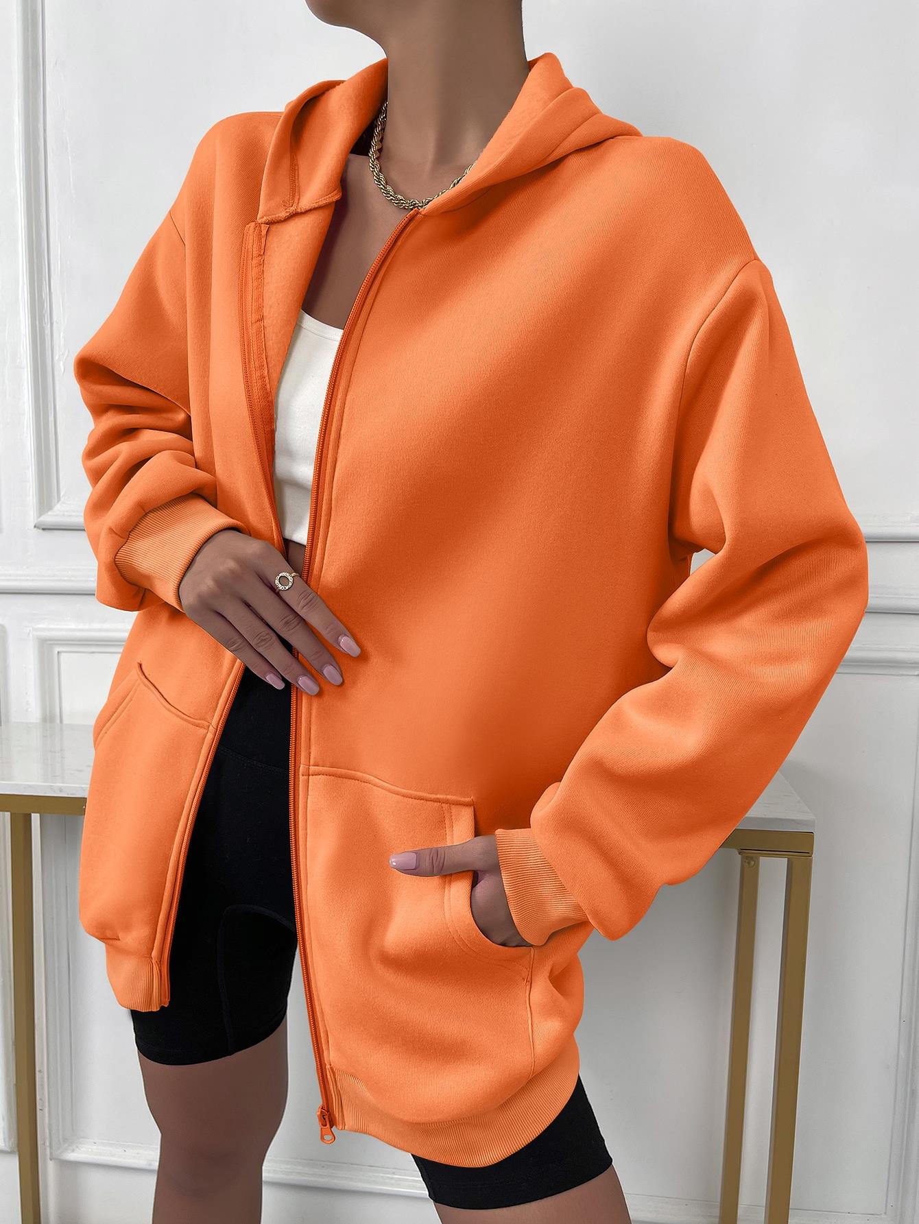 ModeGeist | Vest mit Reißverschluss und Kapuze für Damen