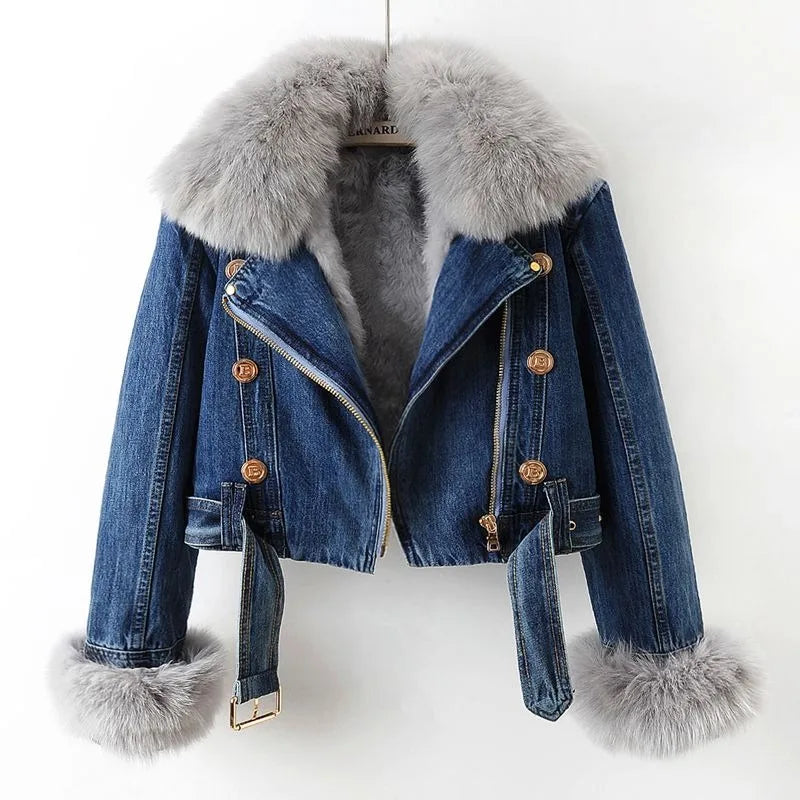 ModeGeist | Damenjeansjacke mit Paspel Serene