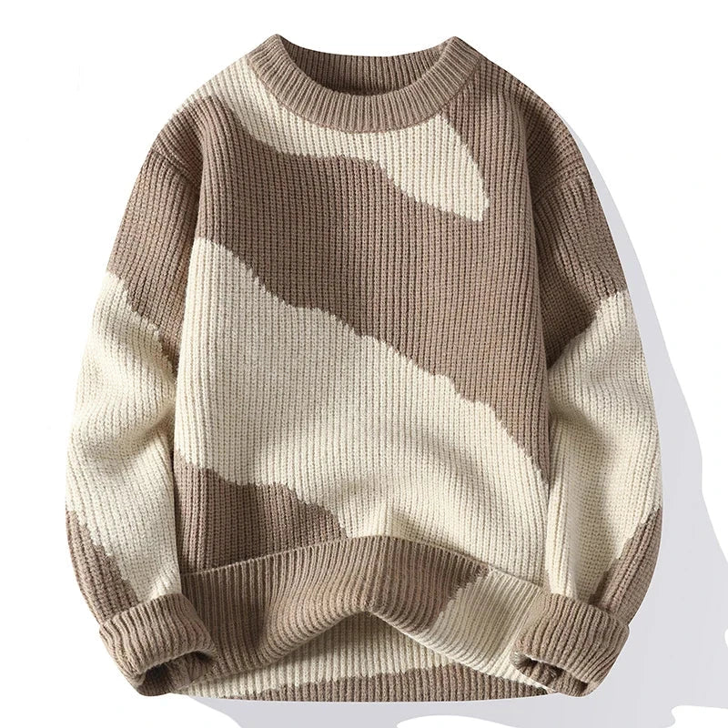 ModeGeist | Lässiger Strickpullover mit Muster Weich und Trendy Perfekt für Schichten-look