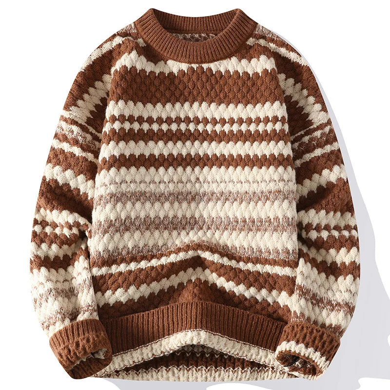 ModeGeist | Strickjacke mit Nordischem Muster Weich und Warm Perfekt für Wintertage