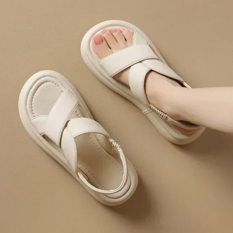 MODEGEIST Damen Orthopädische Keilsandalen Fußgewölbestütze