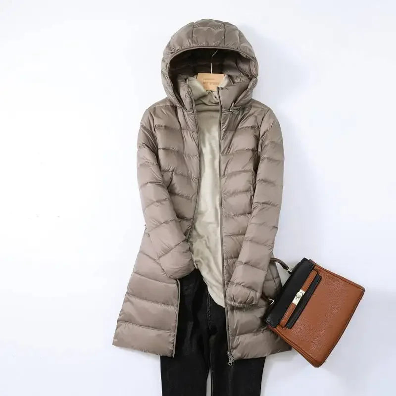 ModeGeist | faltbare Pufferjacke - stilvolle isolierte Jacke mit abnehmbarem Kapuze