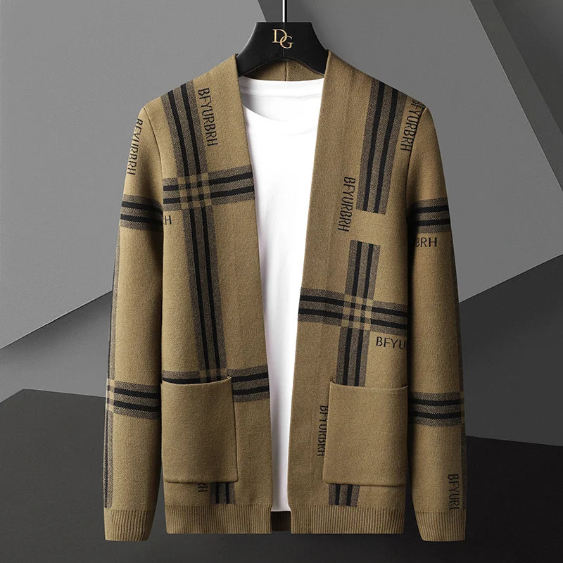 ModeGeist | Offene Strick-cardigan mit Karomuster Weich und Stilvoll Perfekt für Den Layer-look