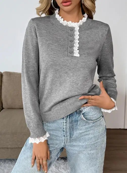 MODEGEIST Damen Retro-Pullover Klassisches Design Weich